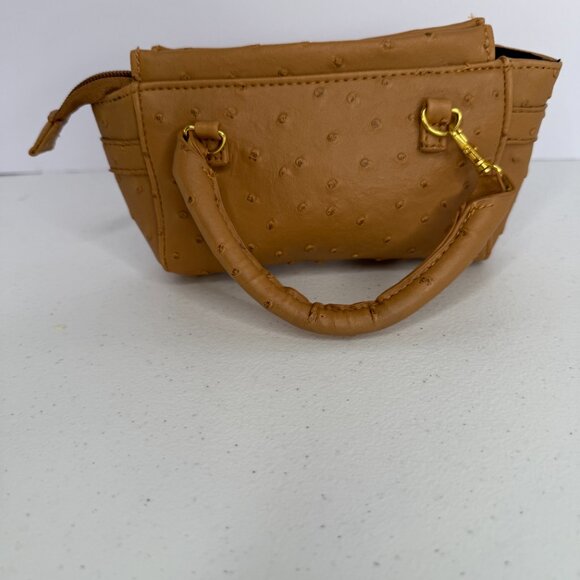 Lori‎ Greiner Tan Mini Satchel Purse with Gold Accents - Picture 2 of 9